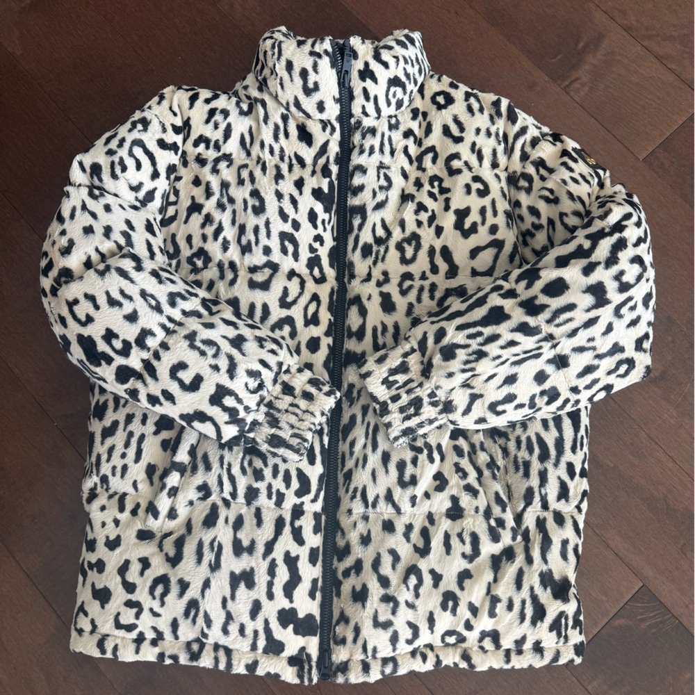 Moose Knuckles Leopard Print Puffer Coat
